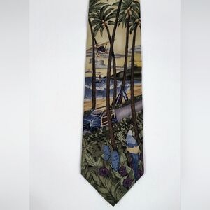 VTG Tango Max Raab Men's Necktie Silk Retro Surfer Seaplane Woody Hawaii Tropics